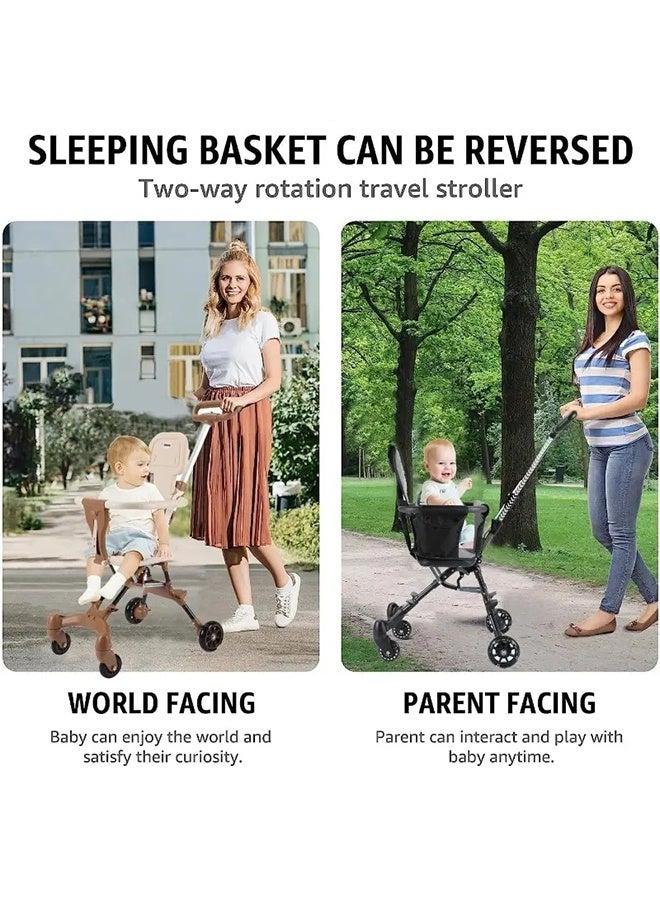 Beauenty Kids Stroller, Compact Baby Lightweight Travel Stroller,Frame + Seat Cushion Lightweight Travel Stroller with Adjustable Handles and Backrest, One-Hand Fold, For Overhead Airplane Storage, Shopping, Walking, Travel(only 3.5kg) - Image 5